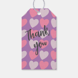 Etiqueta Para Presente Corações de Amor Púrpura Rosa