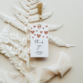 Etiqueta Para Presente Corações de ouro rosa casamento obrigado