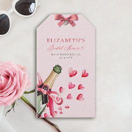 Etiqueta Para Presente Corações de São Valentim Bubbly Bridal Shower Capr