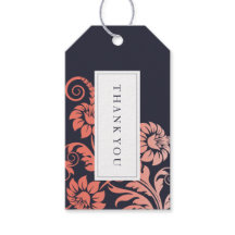 Coral e Blue Weding Favor Presente Tag