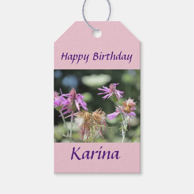 Etiqueta Para Presente Corfu Lilac Wildflower (Frente)