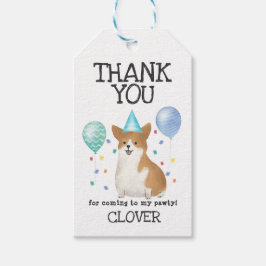 Etiqueta Para Presente Corgi Pawty Dog Aniversário Obrigado Por Dar Uma E