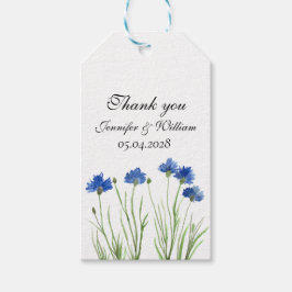 Etiqueta Para Presente Cornflower Flores Selvagens Flores Watercolor Casa