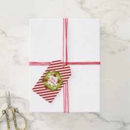 Etiqueta Para Presente Coroa de Natal e Listras