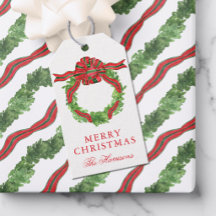 Coroa de Natal em Aquarela Vermelho e Verde