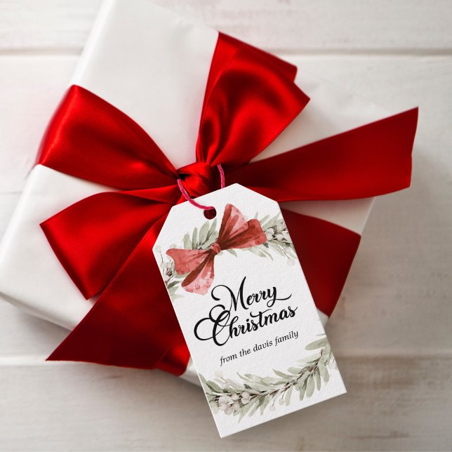 Etiqueta Para Presente Coroa de Natal Feliz (Criador carregado)
