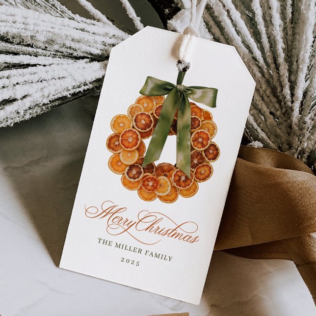 Etiqueta Para Presente Coroa de Natal Laranja (Criador carregado)