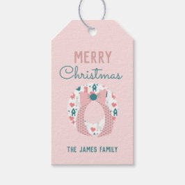 Etiqueta Para Presente Coroa de Natal Llama Padrão Família