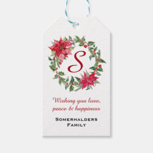 Etiqueta Para Presente Coroa de Natal Personalizada
