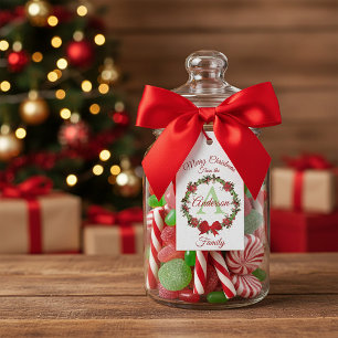 Etiqueta Para Presente Coroa de Natal personalizada