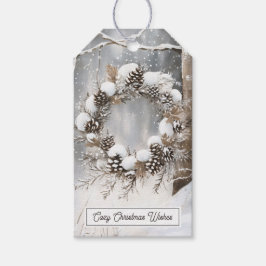 Etiqueta Para Presente Coroa de pinha de Natal