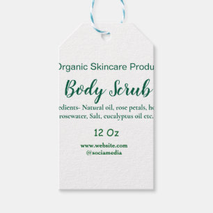 Etiqueta Para Presente Corpo natural verde orgânico esfregar manteiga adi