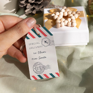 Etiqueta Para Presente Correio Aéreo de Natal do North Pole Express Perso
