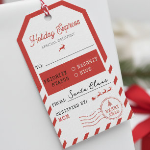 Etiqueta Para Presente Correio Expresso de Férias Feliz Natal Para De