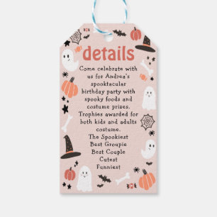 Etiqueta Para Presente Cortar Detalhe do Primeiro Aniversário de Hallowee