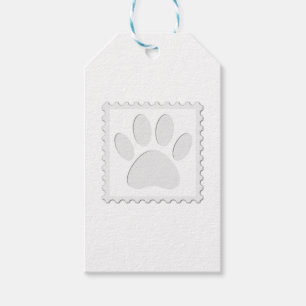 Etiqueta Para Presente Cortar Impressão de Pata de Cão