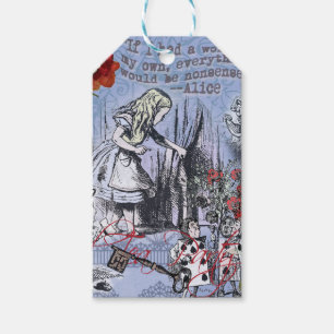 Etiqueta Para Presente Cortina de nonsense da Alice no país das maravilha