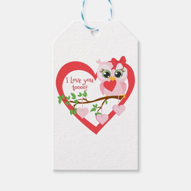 Etiqueta Para Presente Coruja de Amor (Frente)