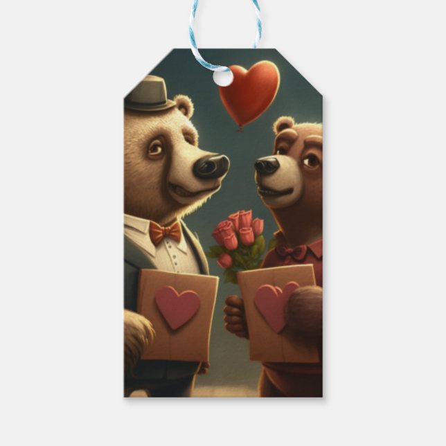 Etiqueta Para Presente costume de desenho animado de namorados (Frente)