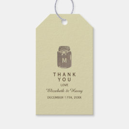 Etiqueta Para Presente Country Burlap Mason Jar Wedding Obrigado