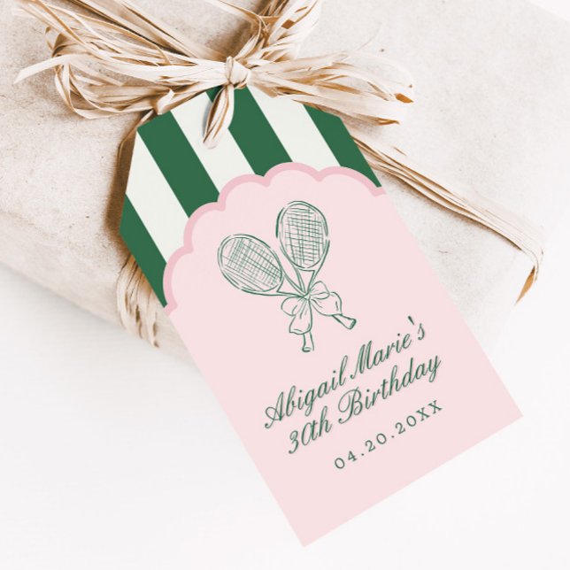 Etiqueta Para Presente Country Club Courtside Racquet Tennis Favor (Criador carregado)
