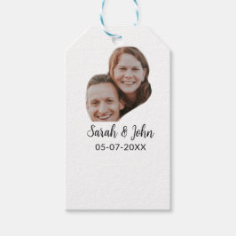 Etiqueta Para Presente Couple face photo add name date simple wedding