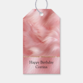 Etiqueta Para Presente Couro e peles com pelo, cor-de-rosa