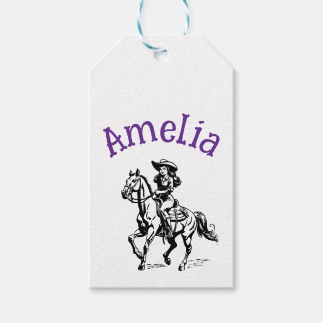 Etiqueta Para Presente Cow Girl (Frente)