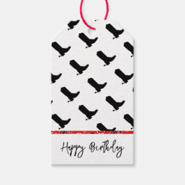 Etiqueta Para Presente Cowboy Boots Spurs Silhouette Bandana Texto Ociden