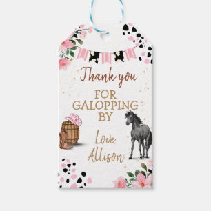 Etiqueta Para Presente Cowgirl de aniversário do Watercolor Pony