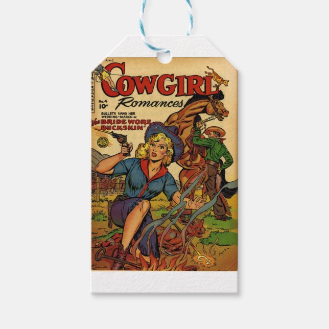 Etiqueta Para Presente Cowgirl no Range (Frente)