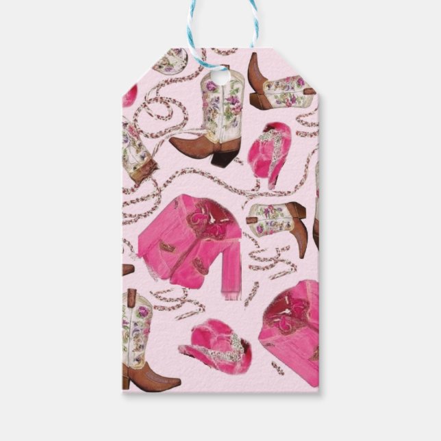 Etiqueta Para Presente cowgirl pattern style (Frente)