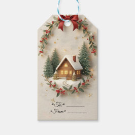 Etiqueta Para Presente Cozy Christmas Cottage Gift Tags