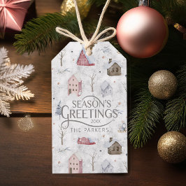 Etiqueta Para Presente Cozy Home Christmas Pink ID985