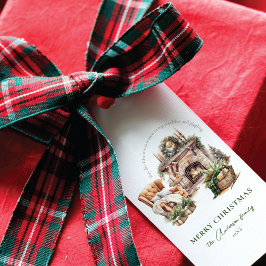 Etiqueta Para Presente Cozy Natal Modern Photo Watercolor