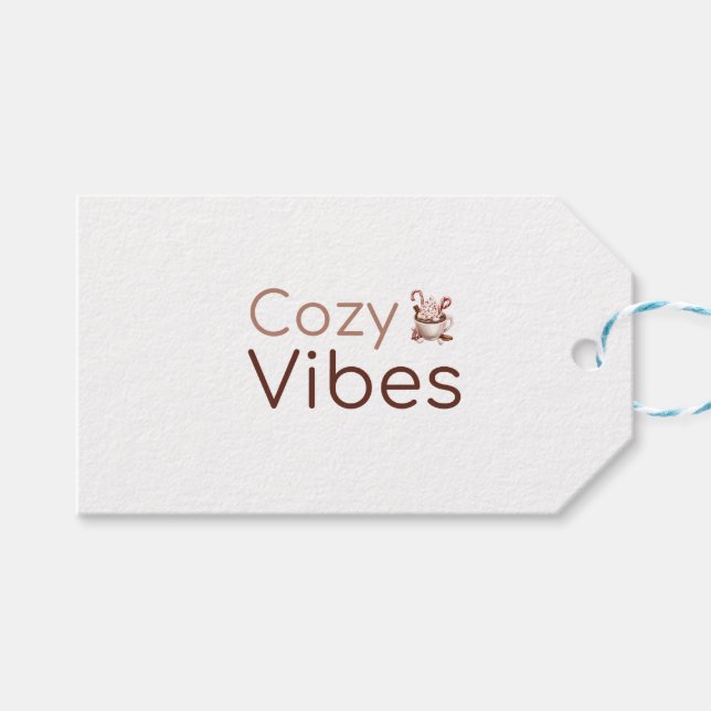 Etiqueta Para Presente Cozy Vibes, Design de Férias Quentes (Frente (horizontal))