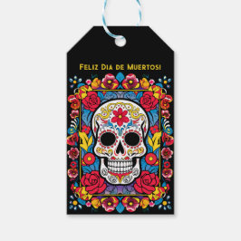 Etiqueta Para Presente Crânio do Dia de Muertos