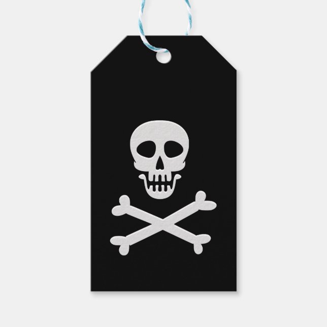 Etiqueta Para Presente Crânio e Crossbones (Frente)