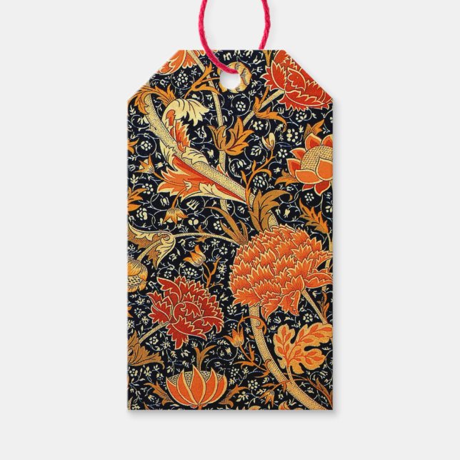 Etiqueta Para Presente Cray, padrão popular de William Morris, (Frente)