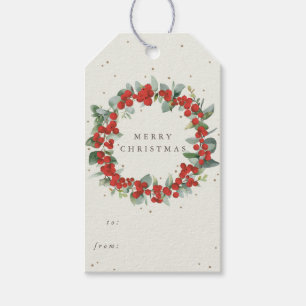Etiqueta Para Presente Creme Bagas Vermelhas+Eucalipto Natal/Férias