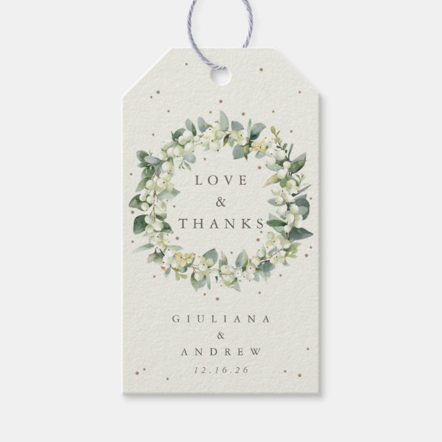 Etiqueta Para Presente Creme Snowberry + Eucalipto Casamento Amor & Agrad (Frente)