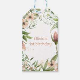 Etiqueta Para Presente Crescendo como uma erva no primeiro aniversário,