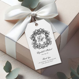 Etiqueta Para Presente Crest. Casamento Monograma Elegante