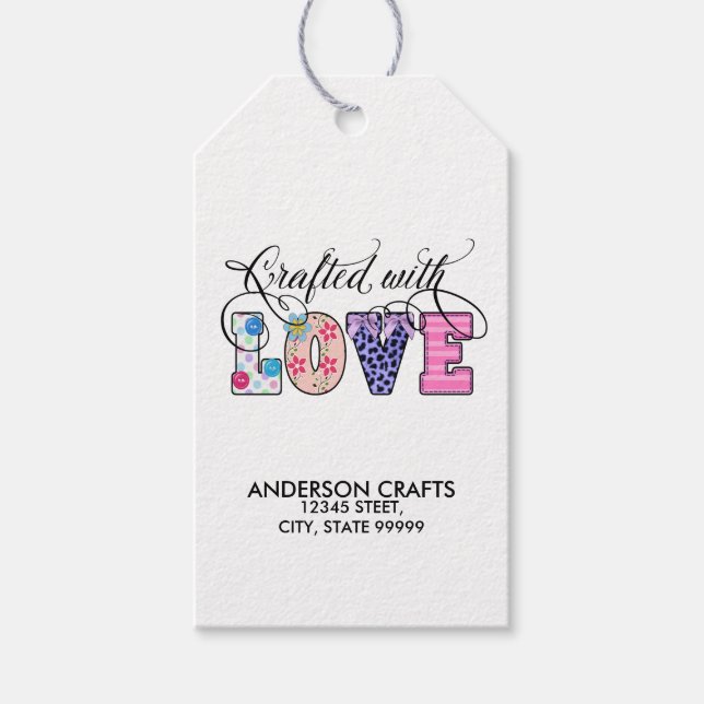 Etiqueta Para Presente Criado com Love Black Script ID193 (Frente)