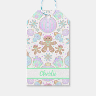 Etiqueta Para Presente Crianças Bonitas Pão de Natal Pão de Gengérpão Pad