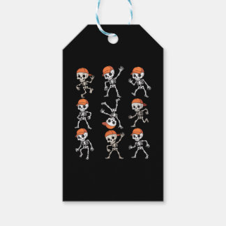 Etiqueta Para Presente Crianças Dançando Skeleton Halloween