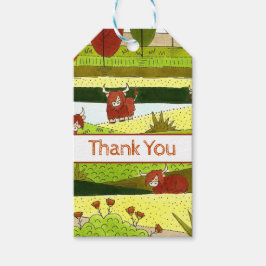 Etiqueta Para Presente Crianças do Highland Cows Fazenda Aniversário