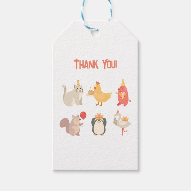 Etiqueta Para Presente Crianças Felizes Festas de Aniversário Boi Safari (Frente)