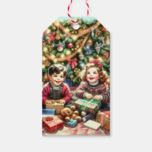 Etiqueta Para Presente Crianças Nostálgicas Doce no Natal de e para