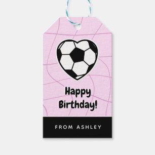 Etiqueta Para Presente Crianças Soccer Coração Formar Nascidas Meninas No